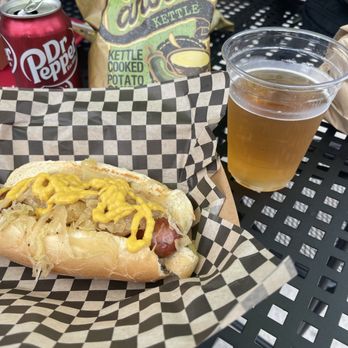 Johnson's Smokehouse - Dog and beer nothing better for lunch - Smokehouse Near Me - Olympia, Washington