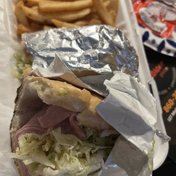 Hebron Pizza - Genoa salami grinder with fries - Pizza Near Me - Hebron, Connecticut