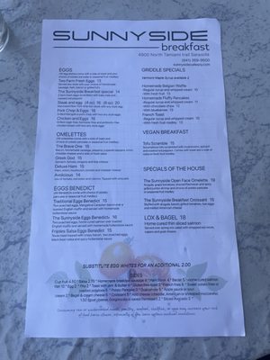 Menu photo 5 Sunnyside Cafe Sarasota, FL