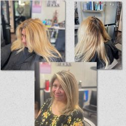Tammy Kiefer - Color correction this lady had been coloring her hair herself, she 3 different colors in her hair and banding.