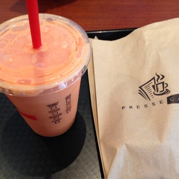 Presse Café - Mango+ strawberry smoothie - Cafes Near Me - Montreal, Quebec Presse Café - Mango+ strawberry smoothie - Cafes Near Me - Montreal, Quebec