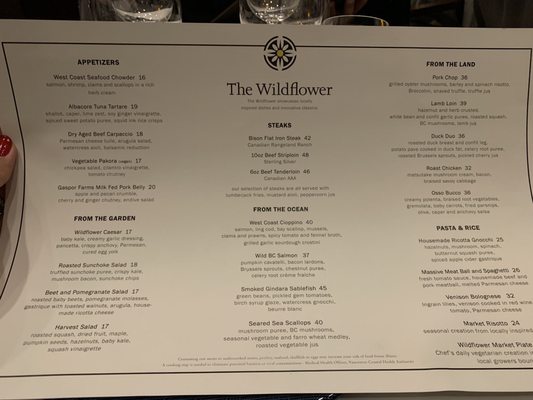 Menu photo 6 The Wildflower Whistler, BC