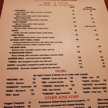 The Dolphin - Sushi menu - Seafood Markets Near Me - Hanalei, Hawaii