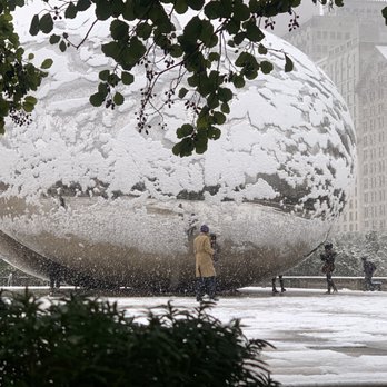 Cloud Gate - Dis is where I bean! (Halloween, 2019) snowiest on record. Some 3.4 inches and freaking (euphemism) brrrrrr - Public Art Near Me - Chicago, Illinois Cloud Gate - Dis is where I bean! (Halloween, 2019) snowiest on record. Some 3.4 inches and freaking (euphemism) brrrrrr - Public Art Near Me - Chicago, Illinois
