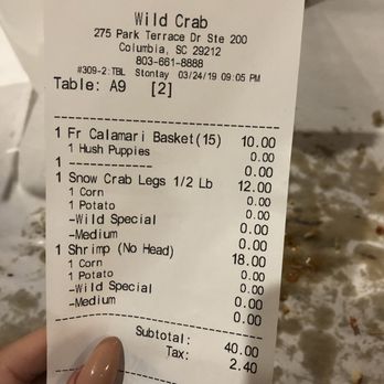 Wild Crab - Bill - Seafood Near Me - Columbia, South Carolina Wild Crab - Bill - Seafood Near Me - Columbia, South Carolina