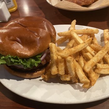 Post Office Saloon & Grill - Blue Cheese hamburger and regular fries. - American Near Me - Redding, California Post Office Saloon & Grill - Blue Cheese hamburger and regular fries. - American Near Me - Redding, California