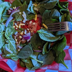The spinach salad the waitress said was so huge it was a meal in itself