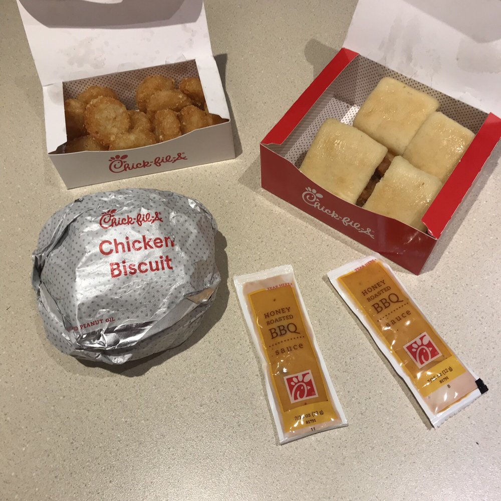Chick-fil-A - Hash browns, chicken biscuit and chicken minis - Fast Food Near Me - Collierville, Tennessee