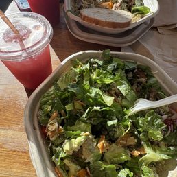 hisiscus drink and salad hisiscus drink and salad