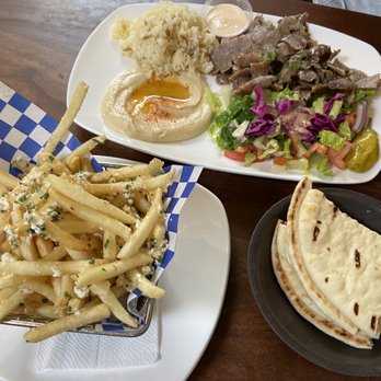Mediterranean Kitchen - Lamb and Beef Gyro Plate and Greek Fries. Highly recommend! - Mediterranean Near Me - Burlingame, California Mediterranean Kitchen - Lamb and Beef Gyro Plate and Greek Fries. Highly recommend! - Mediterranean Near Me - Burlingame, California