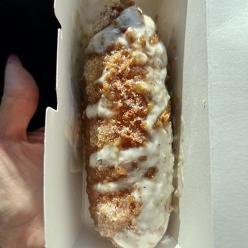 Two Hands Corn Dogs - Two Hands Dog with Half Mozzarella Half Cheddar - Fast Food Near Me - Lakewood, California Two Hands Corn Dogs - Two Hands Dog with Half Mozzarella Half Cheddar - Fast Food Near Me - Lakewood, California