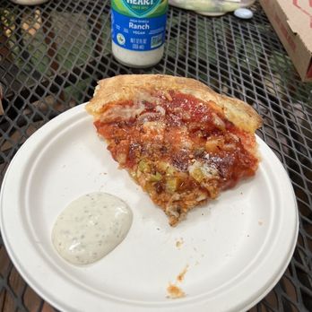 MOD Pizza - Custom Vegan Pizza Slice Paired with Follow Your Heart Hi-Omega Vegan Ranch - Fast Food Near Me - Cary, North Carolina