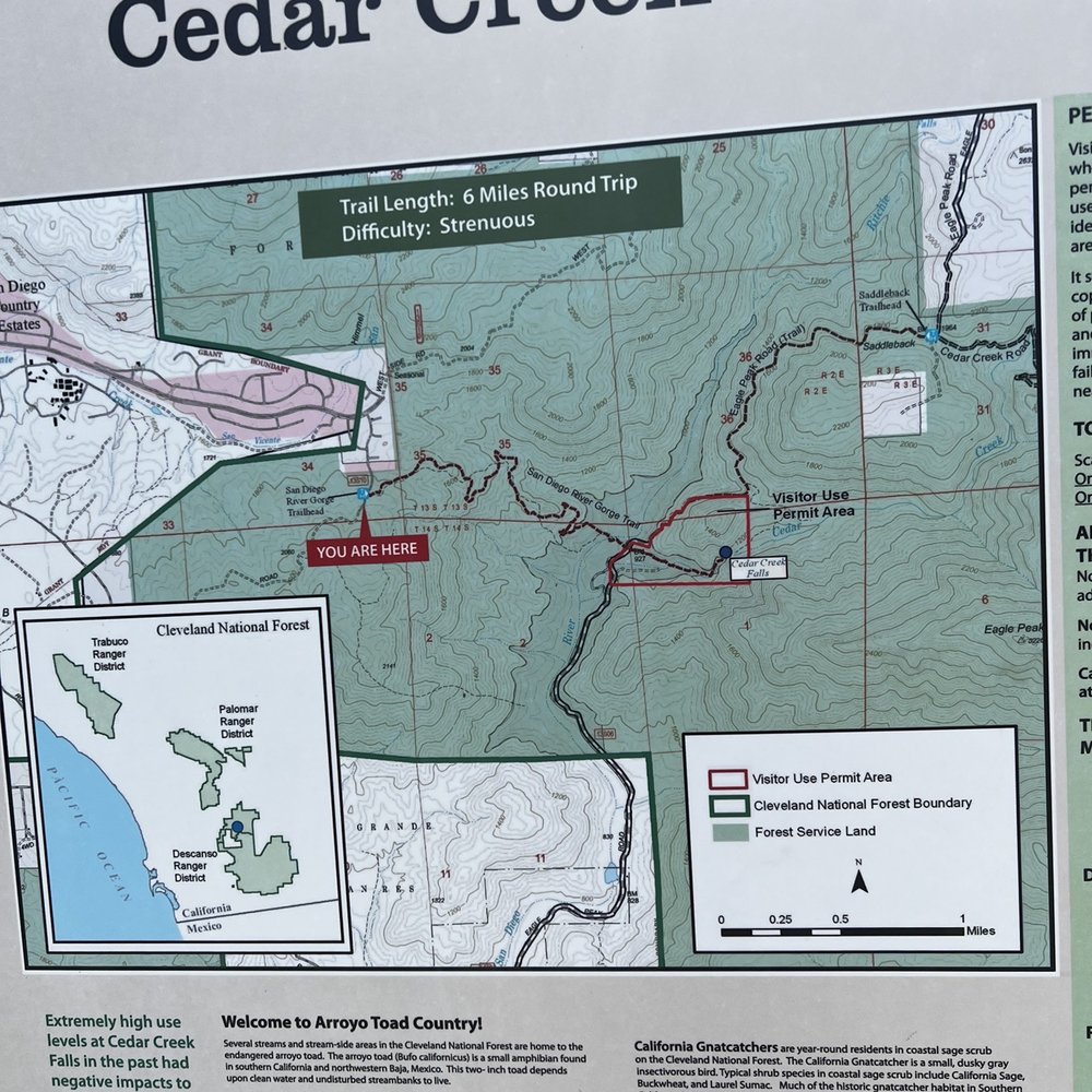 Cedar Creek Falls - Map - Hiking Near Me - Ramona, California Cedar Creek Falls - Map - Hiking Near Me - Ramona, California