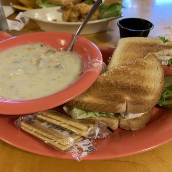 Mary's Kountry Kitchen - Pick 2. Bowls of corn chowder and chicken salad in fro t and blt in the back. $8.99!! - Breakfast & Brunch Near Me - Tavares, Florida Mary's Kountry Kitchen - Pick 2. Bowls of corn chowder and chicken salad in fro t and blt in the back. $8.99!! - Breakfast & Brunch Near Me - Tavares, Florida