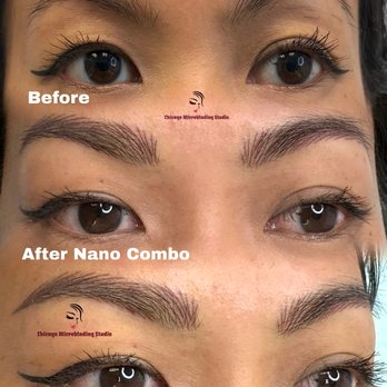 Chicago Microblading Studio - Before and after Nano Combo brows - Permanent Makeup Near Me - Chicago, Illinois