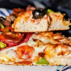 Corsaro's Family Pizza - Another view of pizza sans sauce
