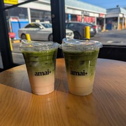 Strawberry matcha and mango sticky matcha Strawberry matcha and mango sticky matcha