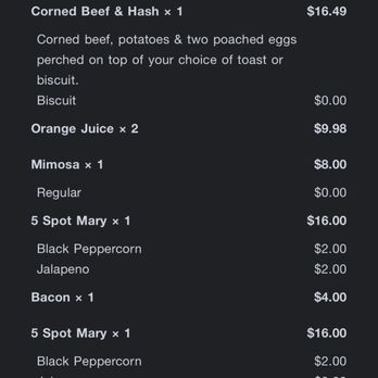 5 Spot - Charged $2 a pop for bloody mary garnishes. Odd practice. Thoughts? - American Near Me - Seattle, Washington 5 Spot - Charged $2 a pop for bloody mary garnishes. Odd practice. Thoughts? - American Near Me - Seattle, Washington