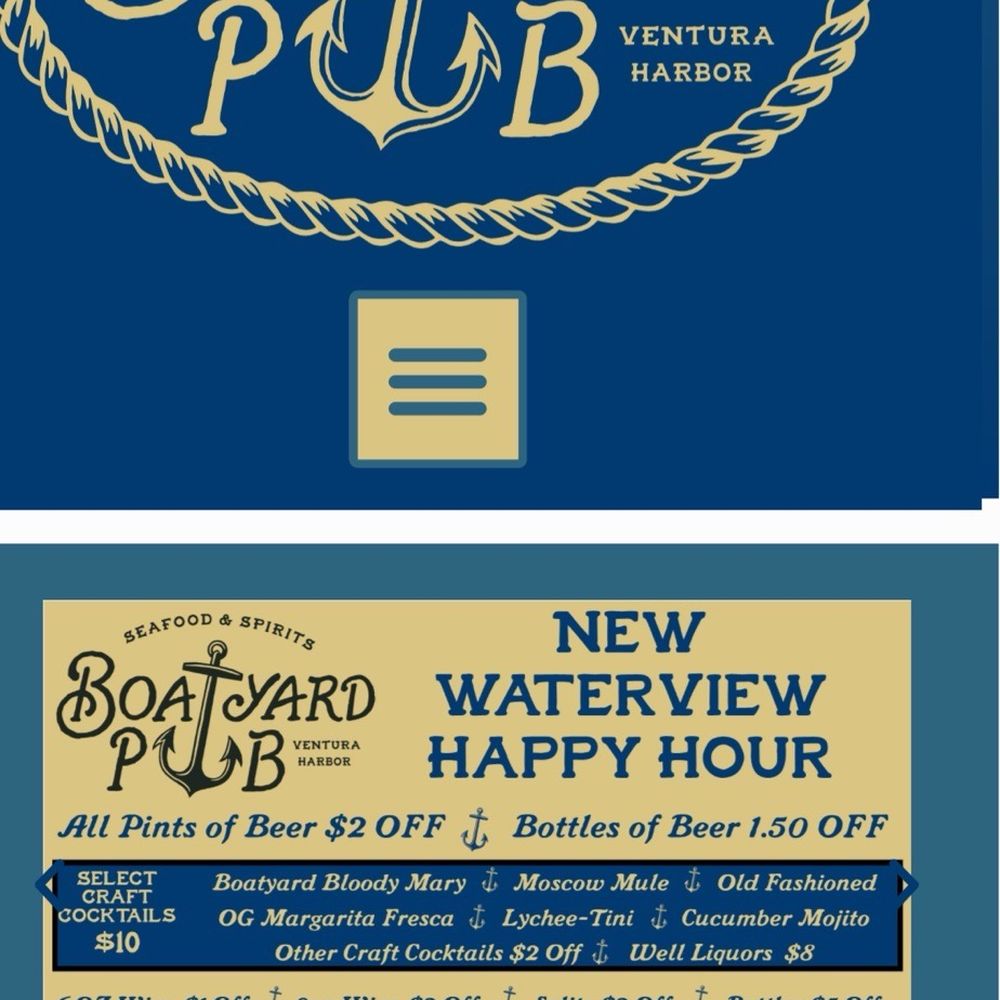Boatyard Pub - This is their happy hour flyer - Bars Near Me - Ventura, California Boatyard Pub - This is their happy hour flyer - Bars Near Me - Ventura, California