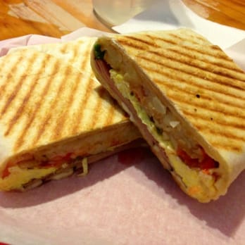 Cafe Pacifica - Gangsta Wrap with ham & Swiss cheese!!! D-lish:-) - Coffee & Tea Near Me - Pacifica, California