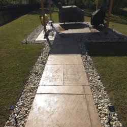 KLS Home Improvement Services - New gazebo,landscaping and colored and antiqued stamped concrete pathway and pad