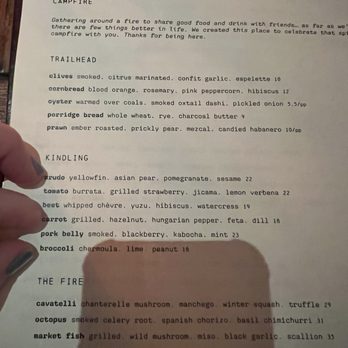 Campfire - What we ordered from the "kindling" menu - New American Near Me - Carlsbad, California
