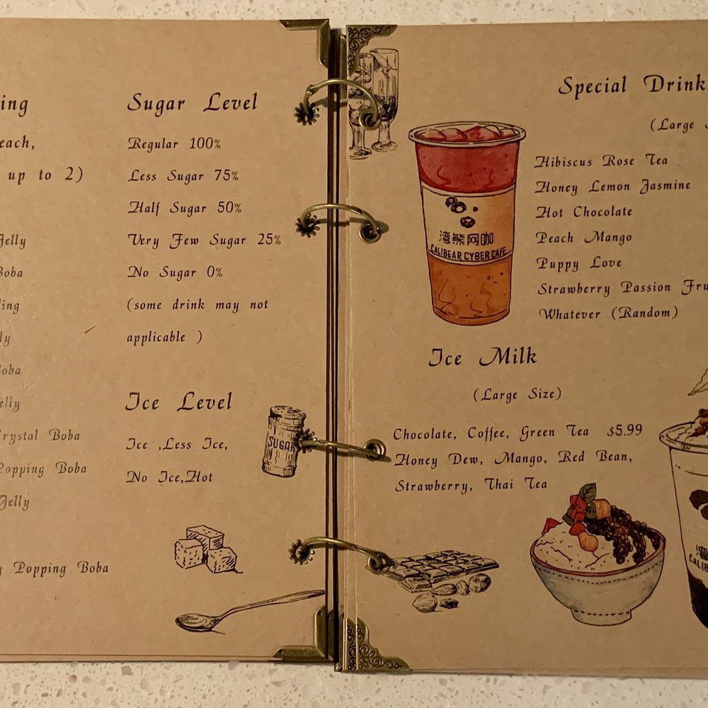 Calibear Cyber Cafe - Shiny new fairy tale book menus to kick off 2019! (4/7) - Bubble Tea Near Me - Sunnyvale, California