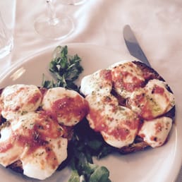 Bruschetta with buffalo mozzarella and pomodora Bruschetta with buffalo mozzarella and pomodora