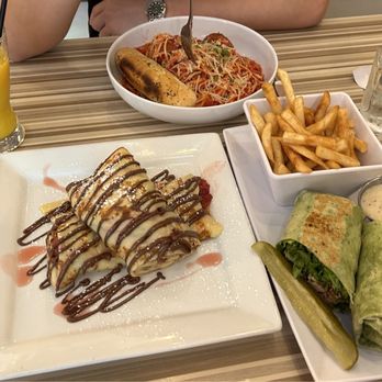 aMa Bistro - Chicken Caesar Wrap Crepe Spaghetti With Meatballs - Breakfast & Brunch Near Me - Ann Arbor, Michigan