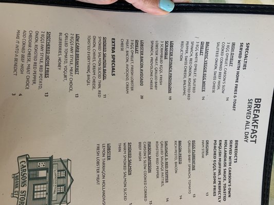 Menu photo 7 Carson's Store Noank, CT