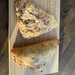 Rebel Coffee & Creamery - Cinnamon chip scone and bacon and cheddar scone