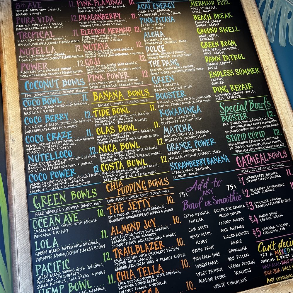 Playa Bowls - Menu - Juice Bars & Smoothies Near Me - Poughkeepsie, New York Playa Bowls - Menu - Juice Bars & Smoothies Near Me - Poughkeepsie, New York