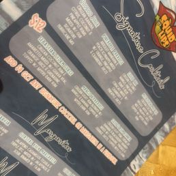 Drink menu Drink menu