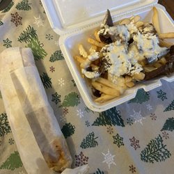 Fadi's Lebanese Grill - Chicken shawarma sandwich & Fadi loaded fries
