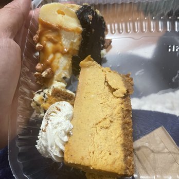 Kneaders Bakery & Cafe - Cheesecake- left salted caramel, right pumpkin cheesecake - Bakeries Near Me - Heber, Utah
