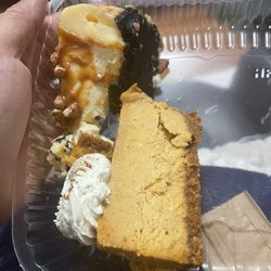 Kneaders Bakery & Cafe - Cheesecake- left salted caramel, right pumpkin cheesecake
