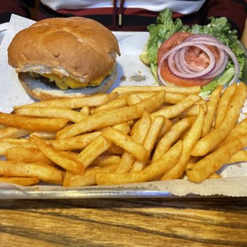 Mac & Joe's - The Steak Burger with crispy fries. - American Near Me - Oxford, Ohio Mac & Joe's - The Steak Burger with crispy fries. - American Near Me - Oxford, Ohio