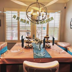 Girly Girl Spa - Table decor was fabulous (wall decor and cupcake stand was my own doing). Decoration for toast was inside.