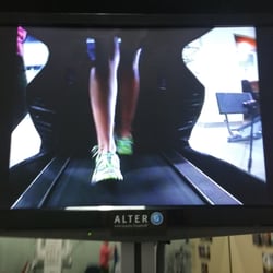 Performance Rehab Clinics - Watching myself walk on the Alter G.