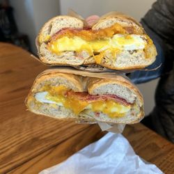 Hidden Bagel - Bacon egg and cheese on Asiago