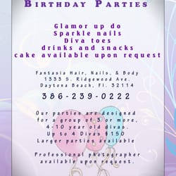 Little Girl birthday parties. Up to 9 little girls with hair/makeup/mani/pedi services