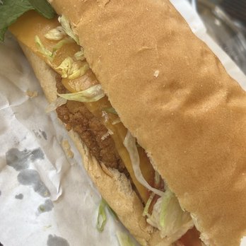 Frady's One Stop Food Store - Catfish po'boy w/ cheddar - Grocery Near Me - New Orleans, Louisiana