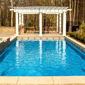 River Pools Virginia - Inground fiberglass pool (G36) and elevated tanning ledge with pergola - Hot Tub & Pool Near Me - Warsaw, Virginia River Pools Virginia - Inground fiberglass pool (G36) and elevated tanning ledge with pergola - Hot Tub & Pool Near Me - Warsaw, Virginia