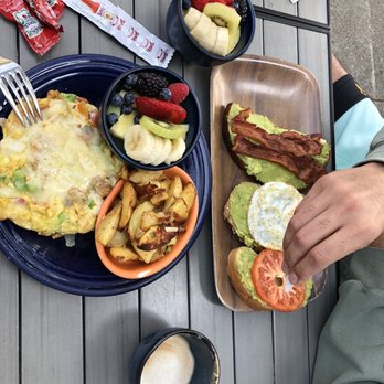Eight AM - Haight Ashbury Frittata + vanilla oatmilk cappuccino & 3-way avocado toast - New American Near Me - San Francisco, California Eight AM - Haight Ashbury Frittata + vanilla oatmilk cappuccino & 3-way avocado toast - New American Near Me - San Francisco, California