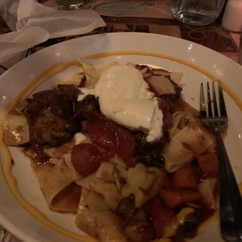 Caragiulos - Mafaldine (short ribs with Portabella mushroom, fresh noodles, tomatoes) excellent! - Italian Near Me - Sarasota, Florida