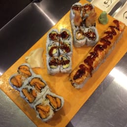 awesome, sweet potato, new zealand, shrimp tempura rolls (not pictured: delicious salmon tempura roll)