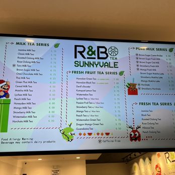 R&B Tea - Sunnyvale - Menu 11/2023 - Coffee & Tea Near Me - Sunnyvale, California R&B Tea - Sunnyvale - Menu 11/2023 - Coffee & Tea Near Me - Sunnyvale, California