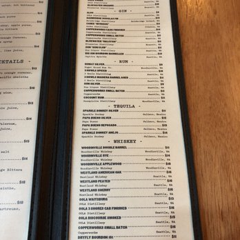 Redhook Brewlab - Spirits menu (January 2019) - Breweries Near Me - Seattle, Washington