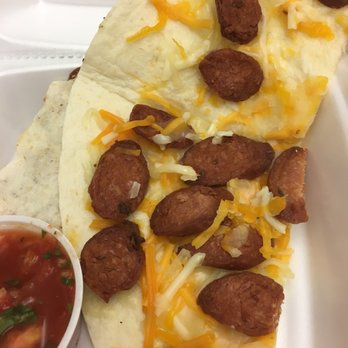 Salsa Grill - The sausage quesadilla, barely any cheese and it's not melted. - Latin American Near Me - Woodlawn, Maryland Salsa Grill - The sausage quesadilla, barely any cheese and it's not melted. - Latin American Near Me - Woodlawn, Maryland