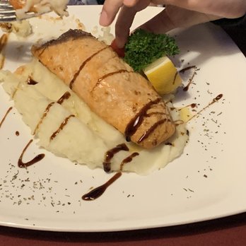 Suzani Restaurant - Salmon with mashed potato side - Uzbek Near Me - Philadelphia, Pennsylvania